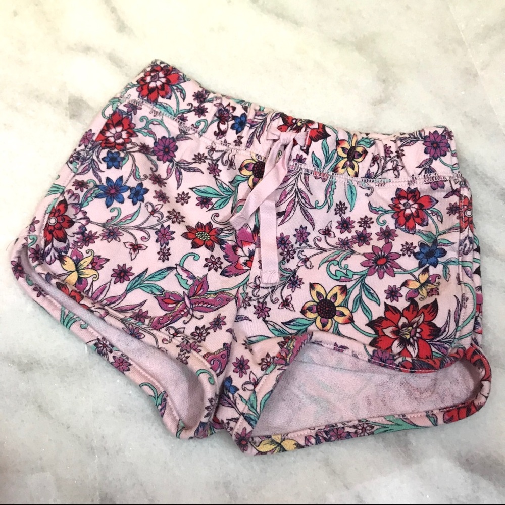 baby gap • blush pink floral print sweat shorts 3y